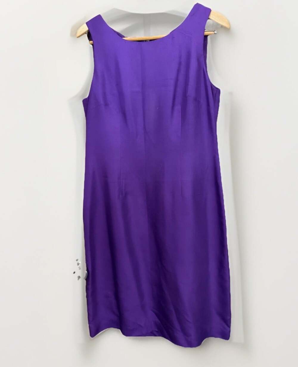 Quiet Luxury 100%Silk Sheath Dress Minimalist Capsule Piece Meas. In Pics